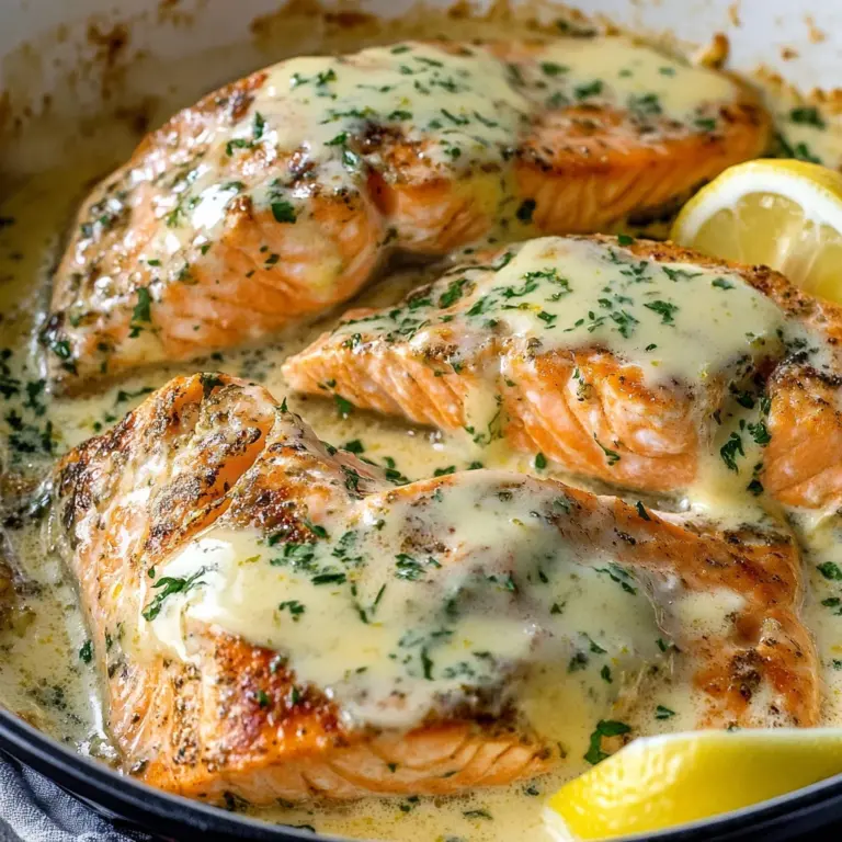 Baked Salmon with Lemon Butter Cream Sauce