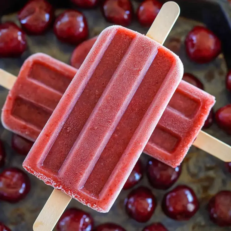 Homemade Cherry Ice Pops With Only 3 Ingredients!