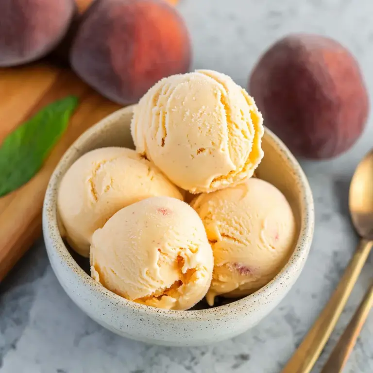 Homemade Peach Ice Cream