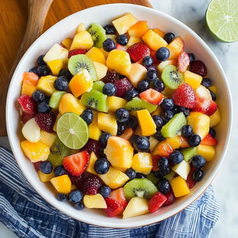 Honey Lime Rainbow Fruit Salad
