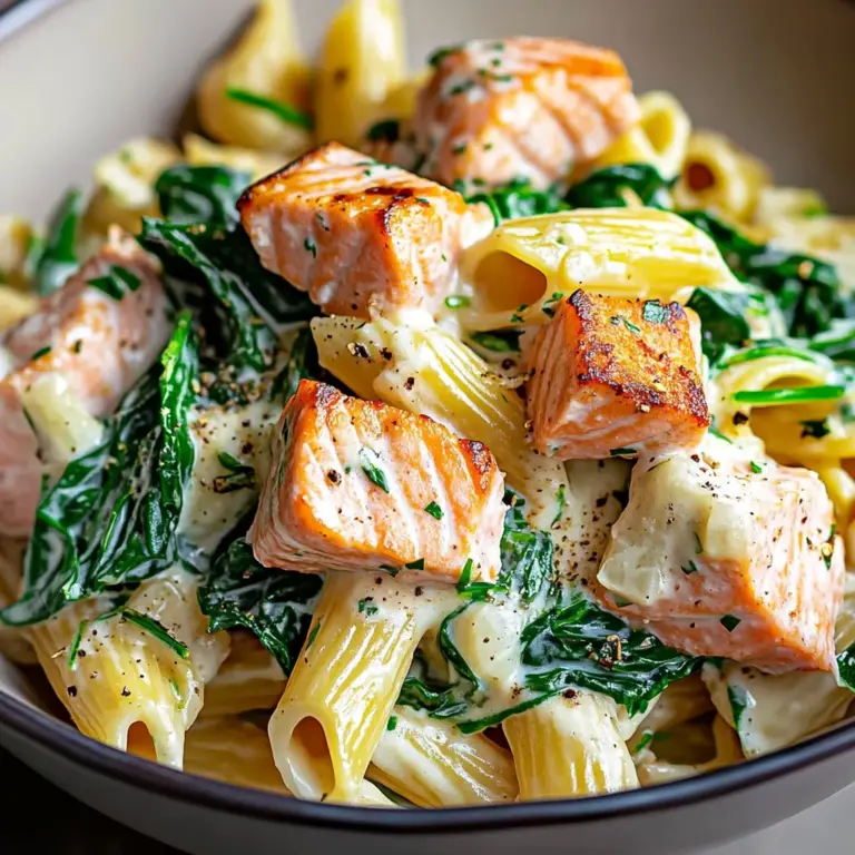 Quick Salmon & Spinach Pasta