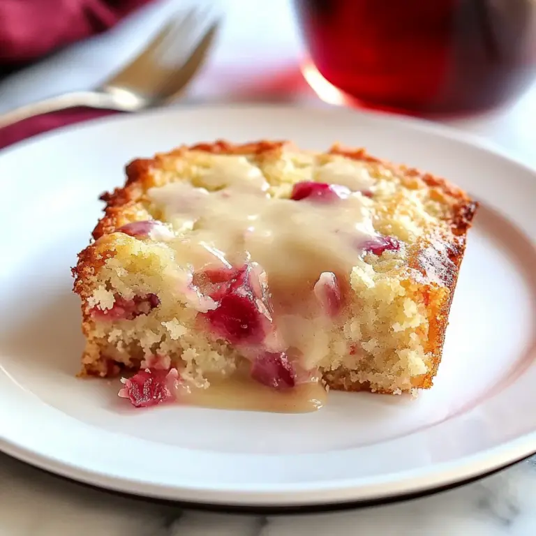 Warm Rhubarb Cake with Butter Sauce