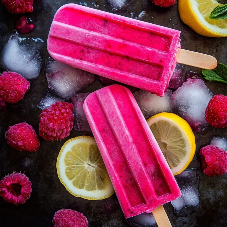 3-Ingredient Keto Raspberry Lemon Popsicles