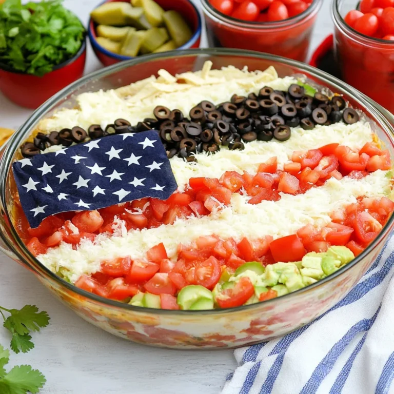 American Flag Layered Taco Dip