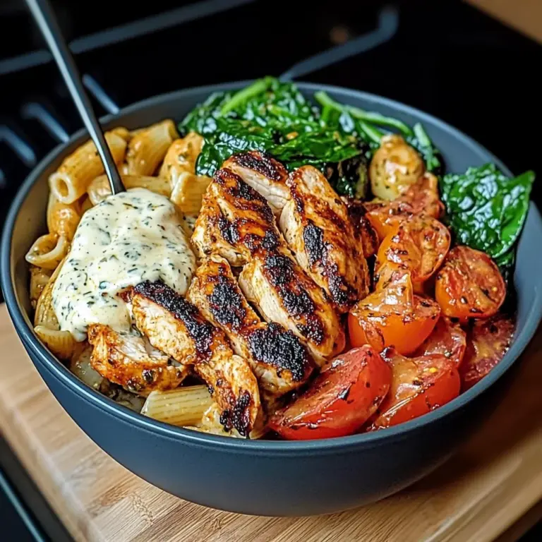 Cajun Chicken Pasta Bowl with Creamy Spinach Sauce