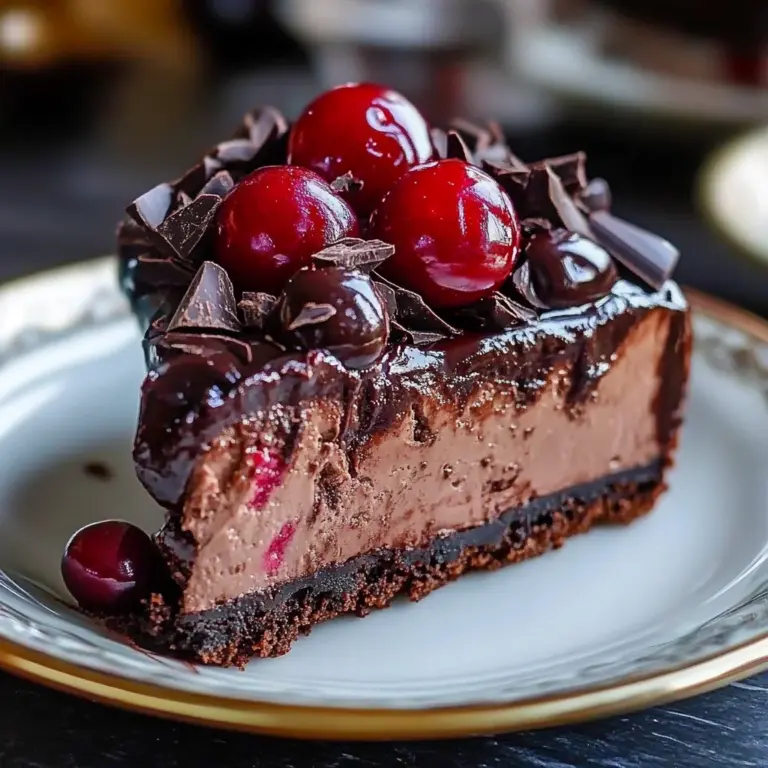 Dark Chocolate Cherry Cheesecake