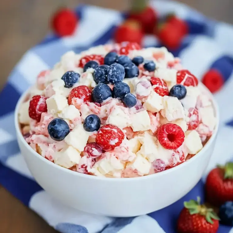 Red, White, and Blue Cheesecake Salad