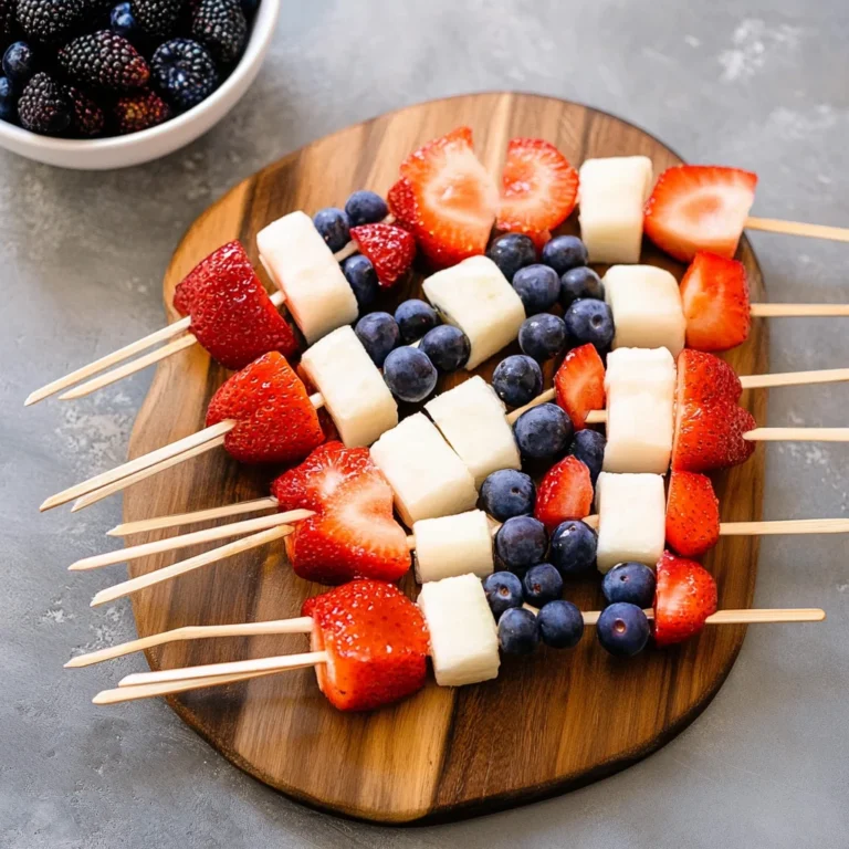 Red, White and Blue Fruit Kabobs