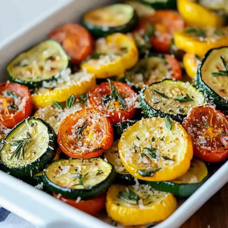 Roasted Garlic-Parmesan Zucchini Squash and Tomatoes Recipe