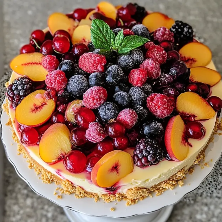 Summer Berry and Peach Cheesecake Recipe