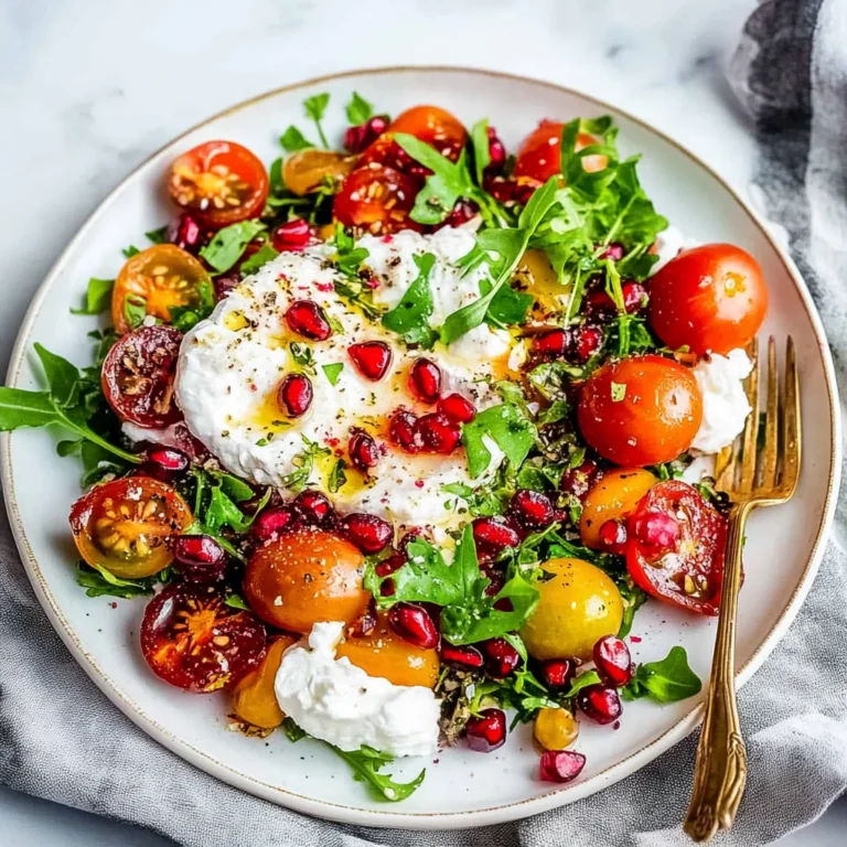 Tomato Pomegranate Burrata Salad