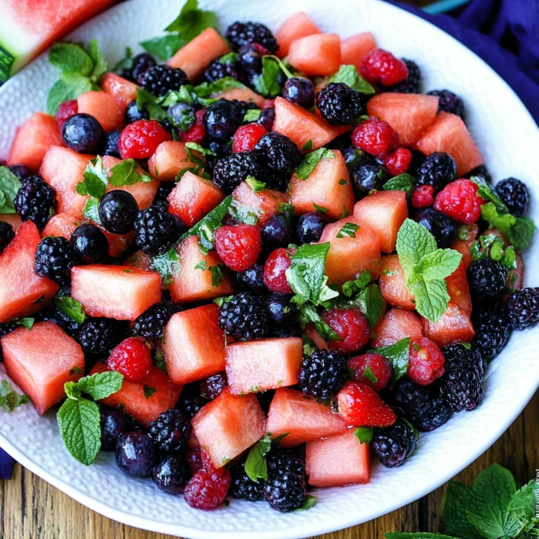 Berry Watermelon Salad With Honey Lime Dressing