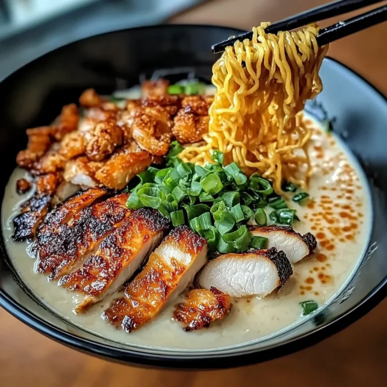 Fiery Chicken Ramen with Creamy Garlic Sauce