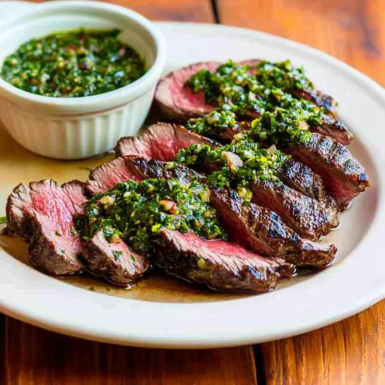 Grilled Flat Iron Steak with Chimichurri Sauce
