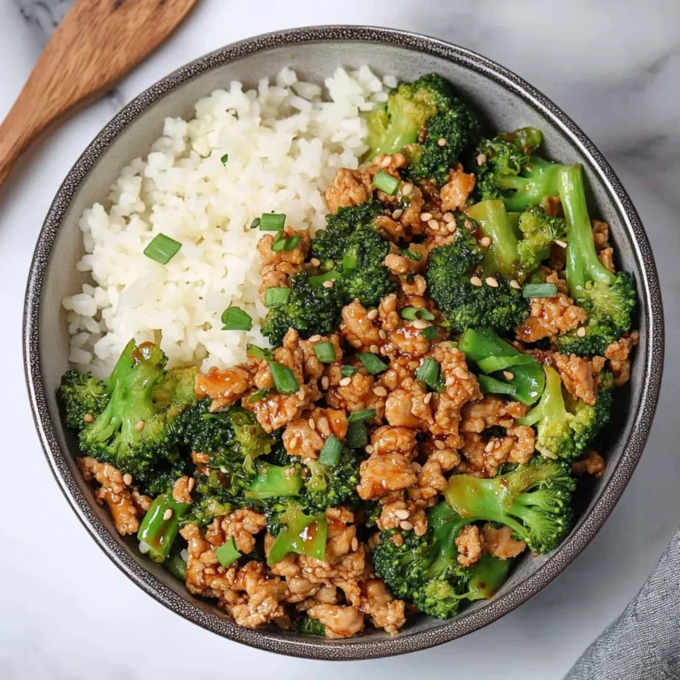 Honey Sriracha Ground Chicken and Broccoli