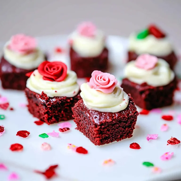 Mini Red Velvet Brownies with Vanilla Bean Cream Cheese Frosting