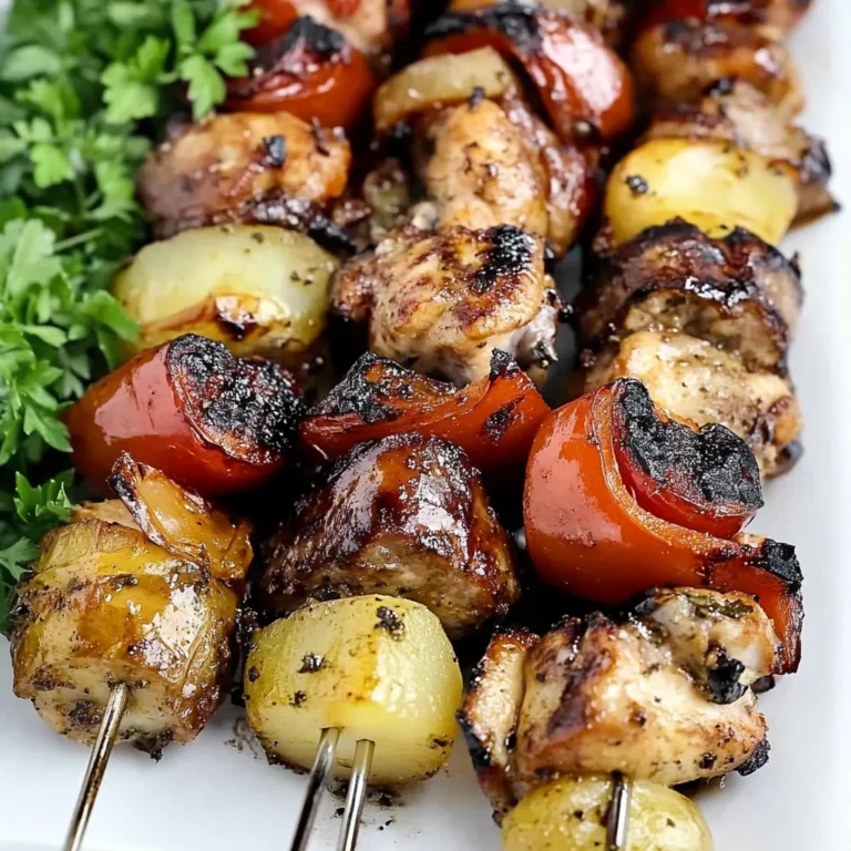Smoked Sausage Chicken and Potato Kabobs