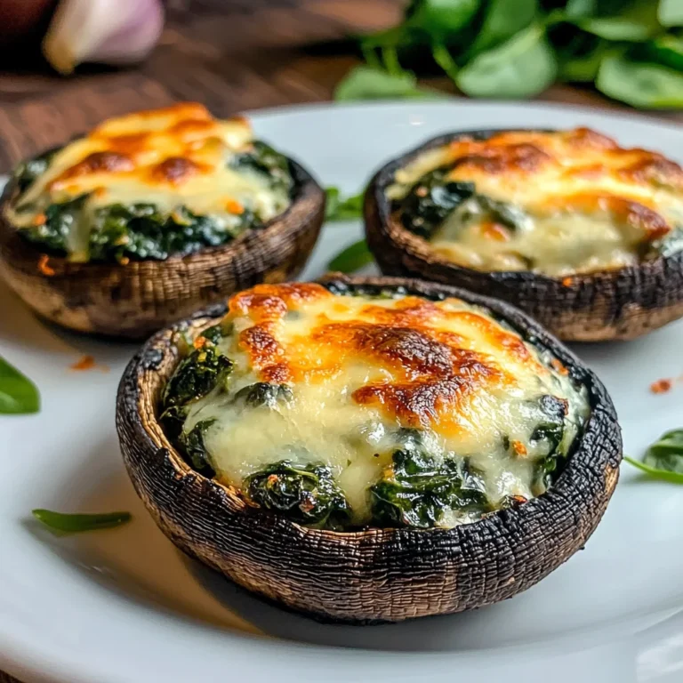 Spinach and Cheese Stuffed Portobello Mushroom