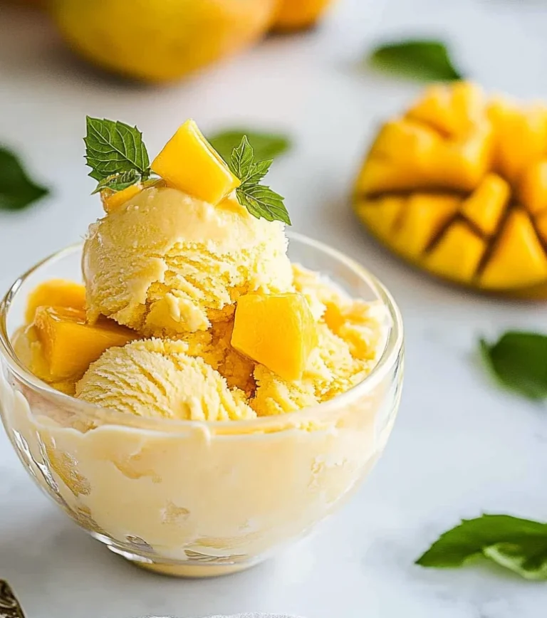 Vegan Mango Ice Cream (4-Ingredients)