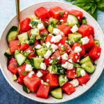 Watermelon Salad Recipe with Feta and Cucumber