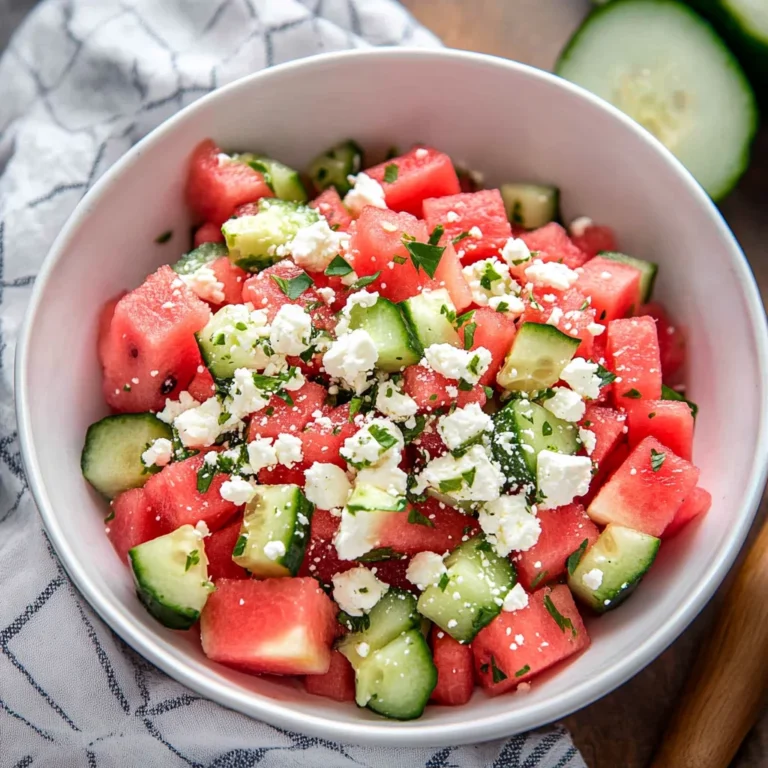 Watermelon Salad with Cucumber and Feta