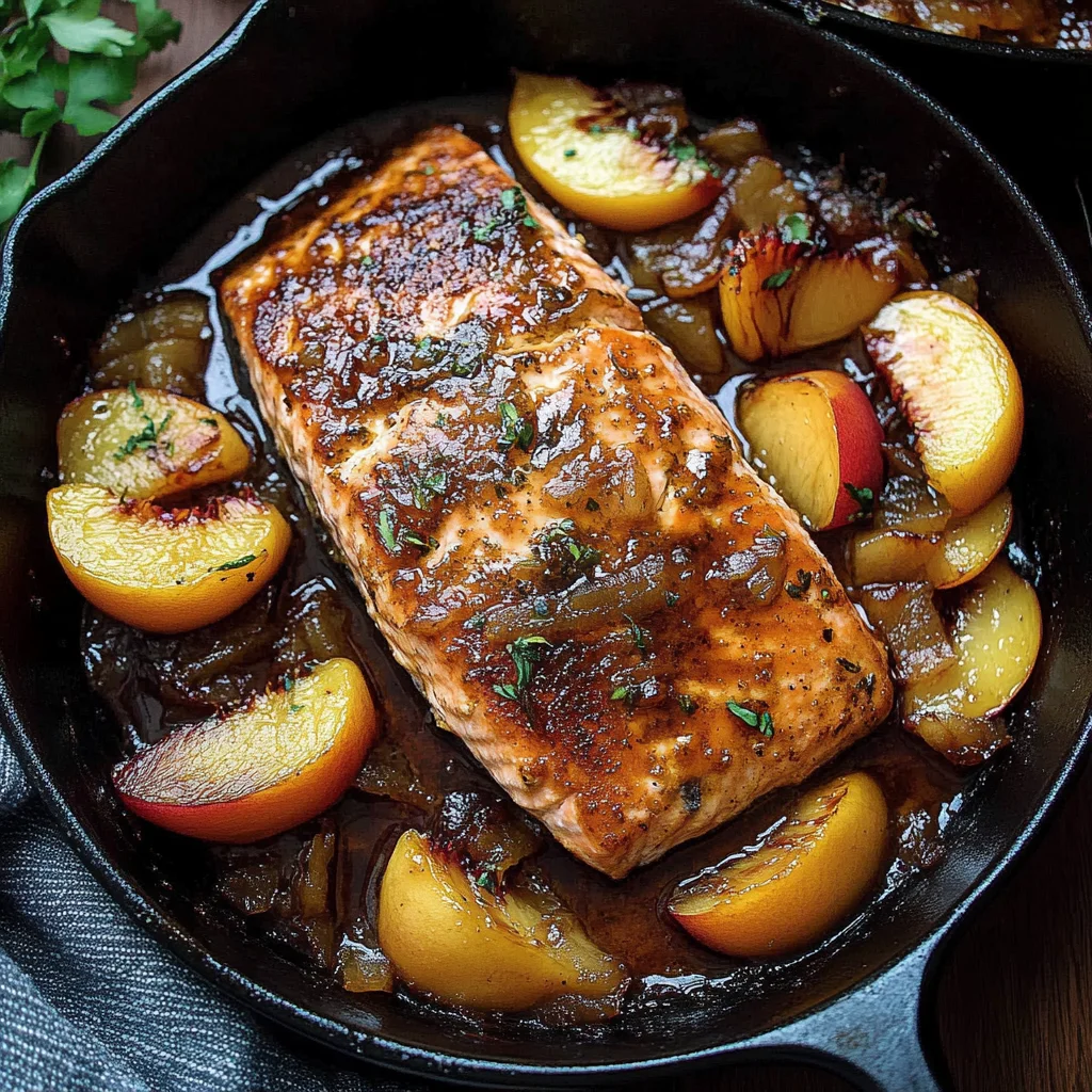 Bourbon Peach Roasted Salmon