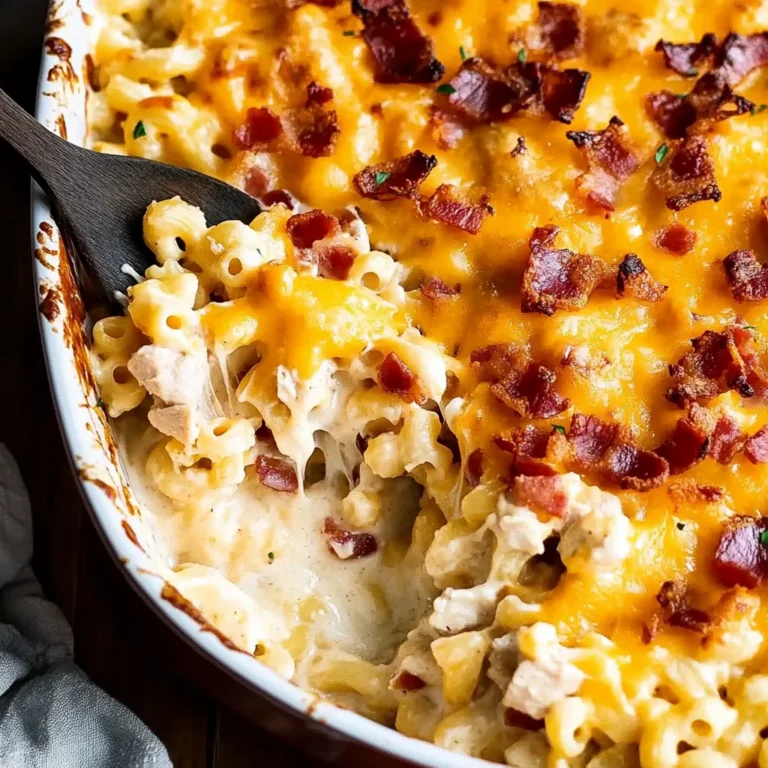 Chicken Turkey Bacon Ranch Mac and Cheese Casserole