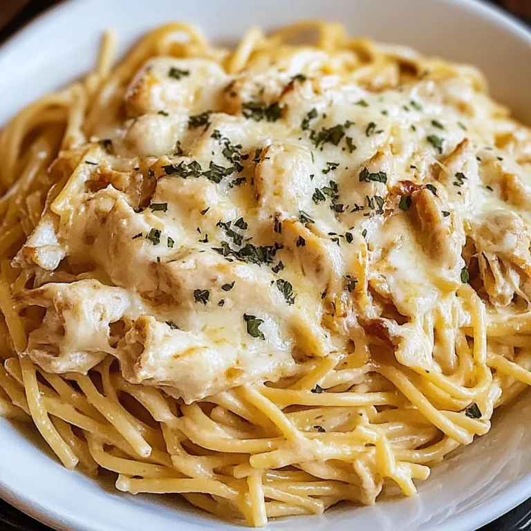 Creamy Crockpot Garlic Parmesan Chicken Pasta