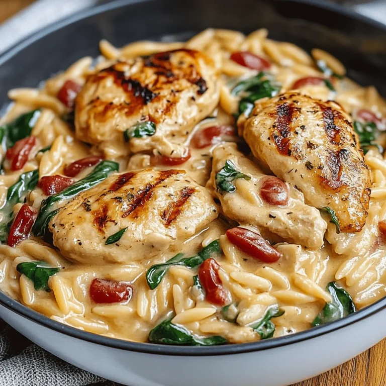 Creamy Tuscan Chicken with Orzo