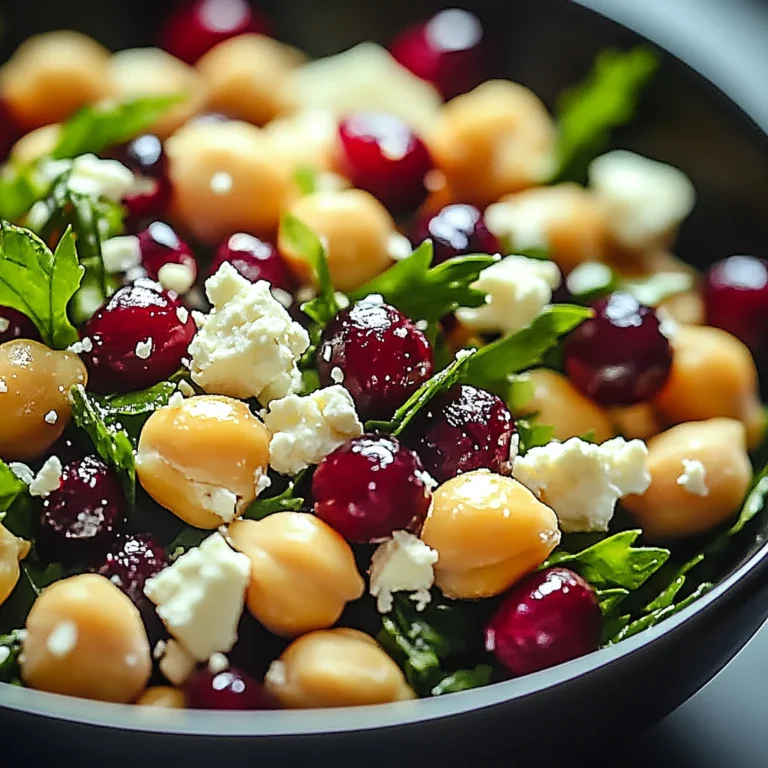 Feta & Cranberry Chickpeas with Lemon Vinaigrette