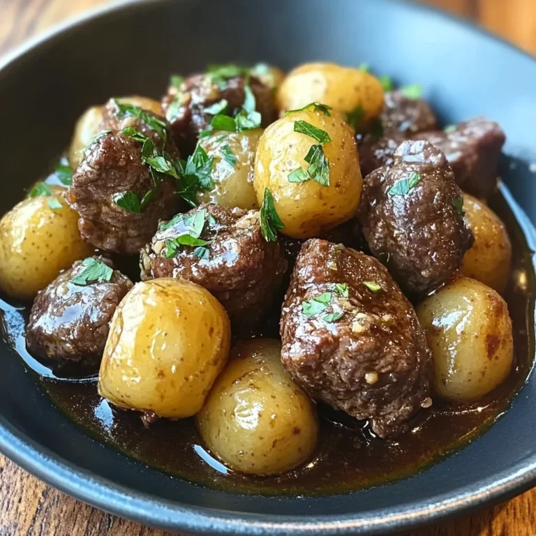 Garlic Butter Beef Bites with Potatoes