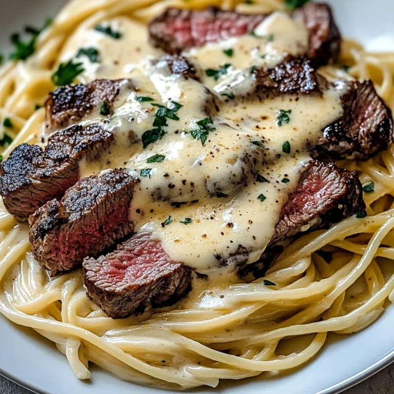 Savory Steak Gorgonzola Alfredo with Creamy Parmesan Sauce