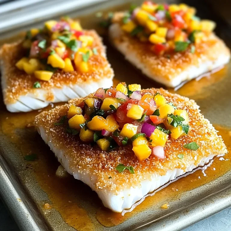 Tropical Coconut Crusted Fish with Mango Salsa
