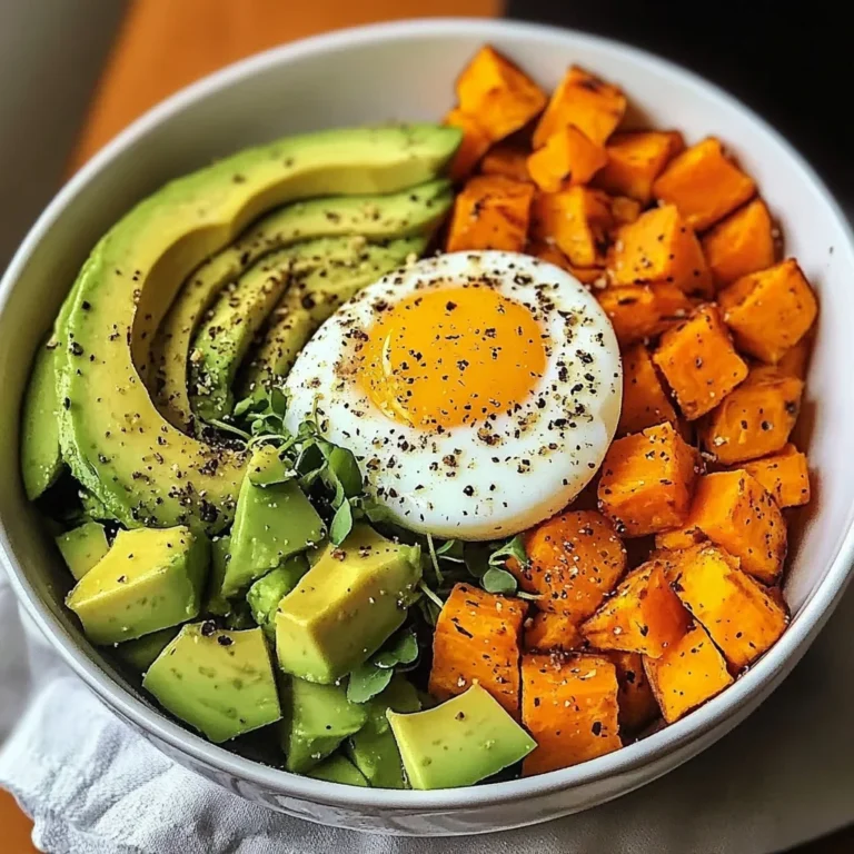Avocado, Egg & Roasted Sweet Potato Bowl