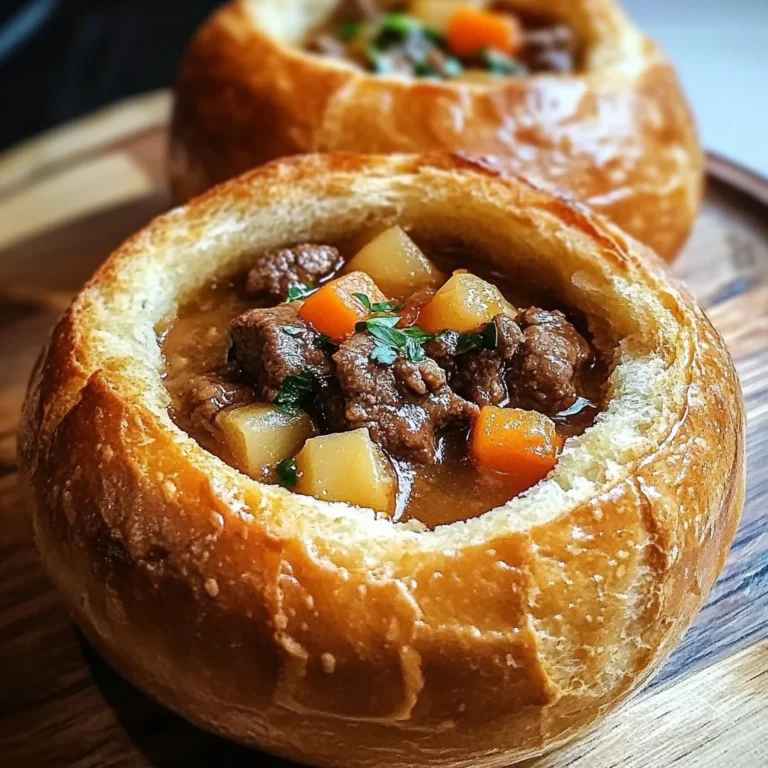 Beef Stew in Bread Bowls