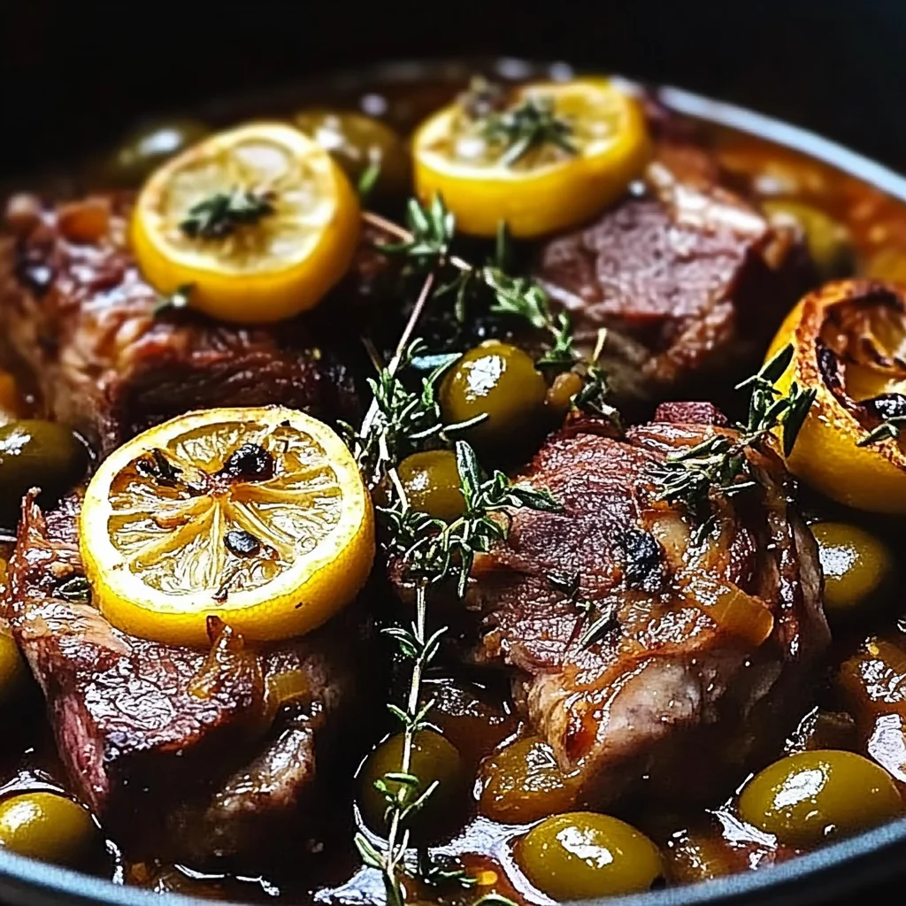 Braised Lamb Neck with Lemon, Olives & Warm Spices