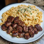 Cajun Steak Tips with Cheesy Parmesan Linguine