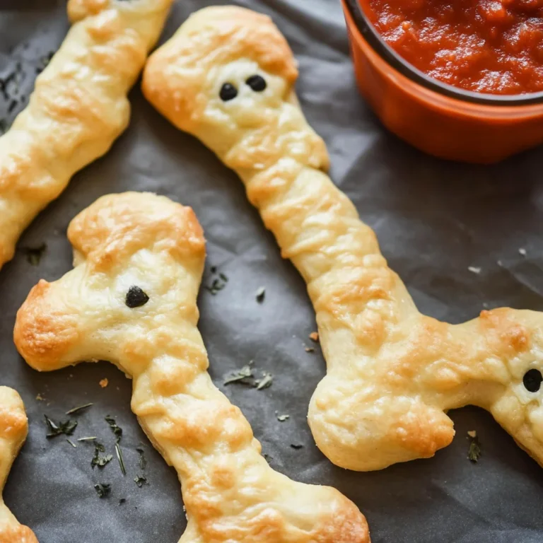 Cheesy Halloween Breadstick Bones