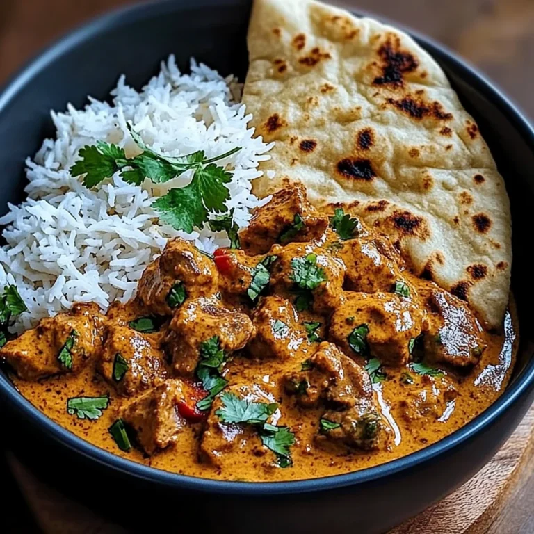 Coconut-Curry Braised Beef with Jasmine Rice & Garlic Naan