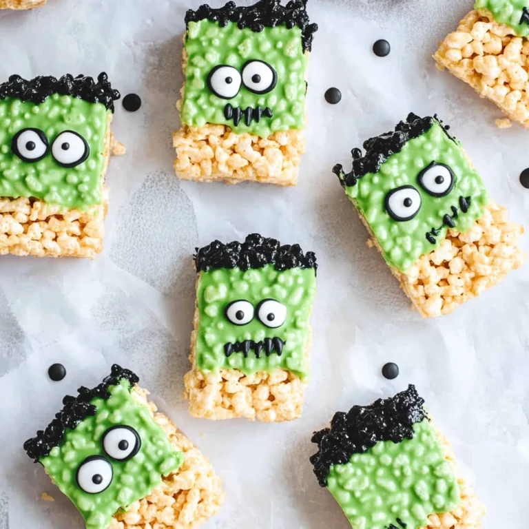 Frankenstein Halloween Rice Krispie Treats