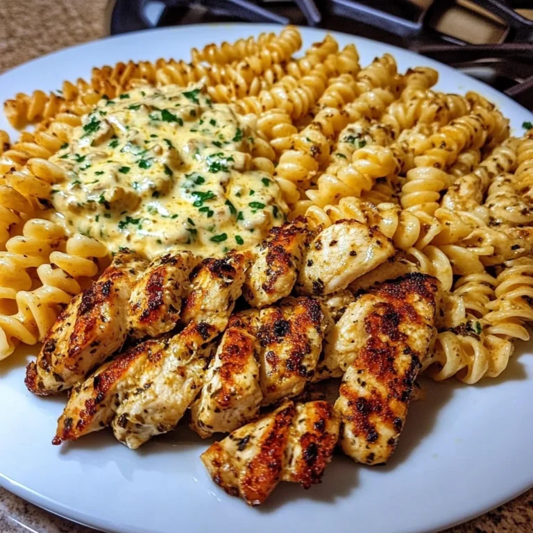 Garlic Parmesan Chicken Rotini in ThreeCheese Cajun Cream Sauce