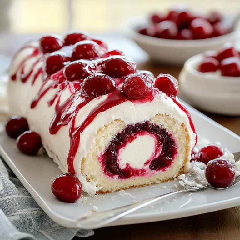 Heavenly Cherry Cheesecake Cake Roll Recipe