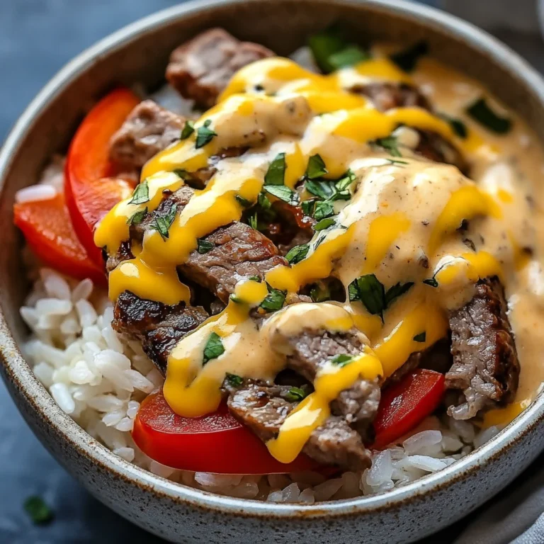 High Protein Philly Cheesesteak Rice Bowls