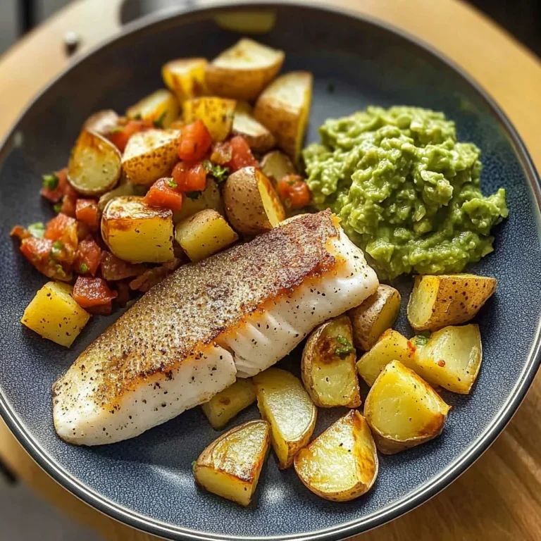 Pan-Seared Fish with Roasted Potatoes & Guacamole