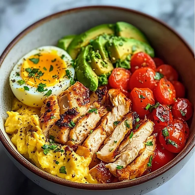 Protein Power Bowl with Avocado, Eggs, and Chicken