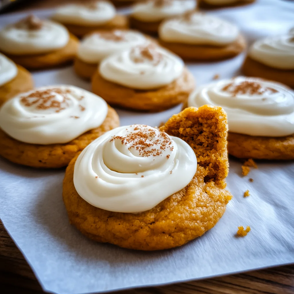 Pumpkin Sugar Cookies with Cream Cheese Frosting