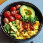Savory Breakfast Bowl with Scrambled Eggs, Avocado & Baby Potatoes
