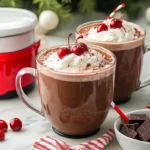 Slow Cooker Chocolate Covered Cherry Hot Chocolate