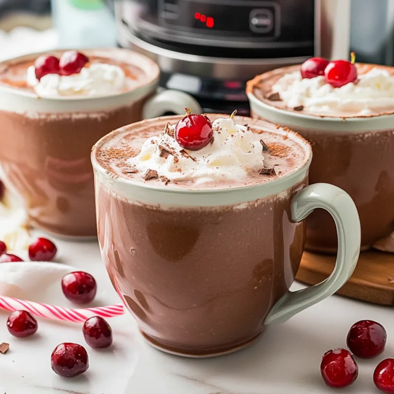 Slow Cooker Chocolate Covered Cherry Hot Chocolate