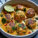 Thai Chicken Meatballs in Coconut Curry Sauce